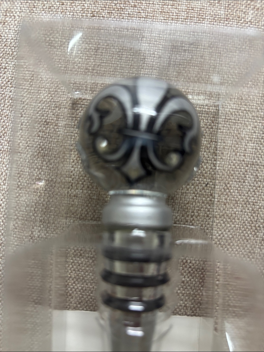 Hand-Painted Silver Bottle Stopper